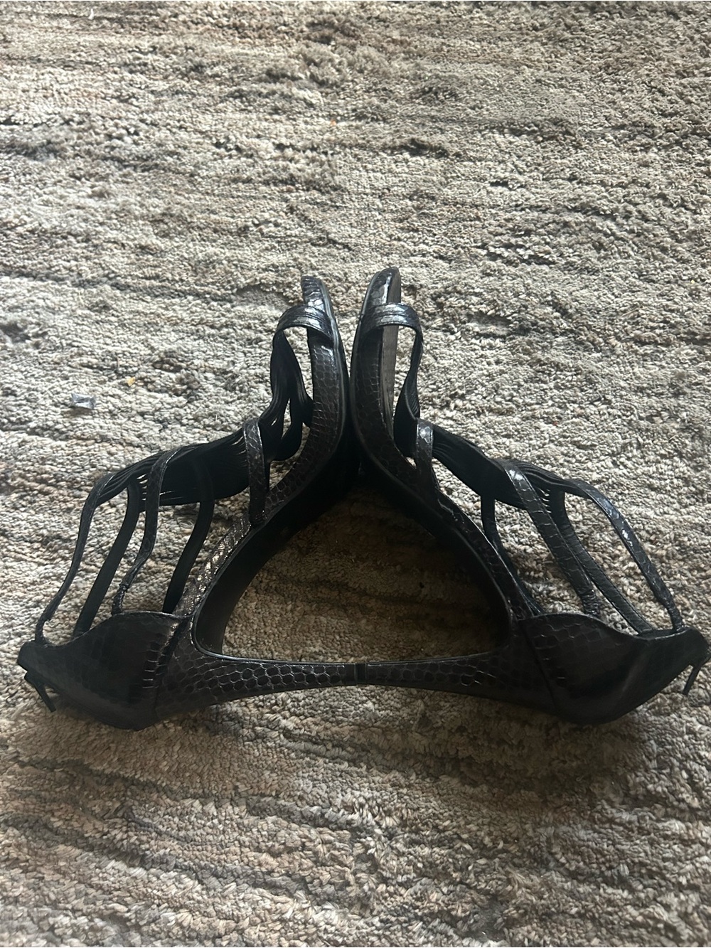 Women's Black Strappy High-Heel Sandals - Picture 4 of 6